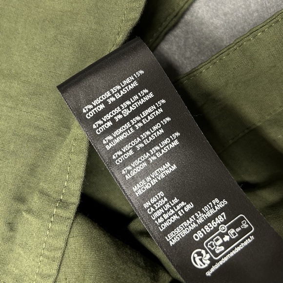 Anthropologie Maeve Cargo Button Down Midi Skirt Green Size 4 Linen Blend‎ Boho - Picture 9 of 9